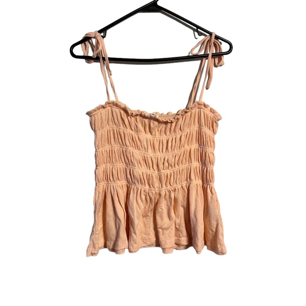 Cotton On Coral Tank Top Adjustable Straps Smocked Top Size Medium